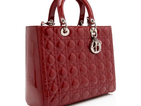 Dior Patent Leather Lady Dior Large Tote (22848) Online